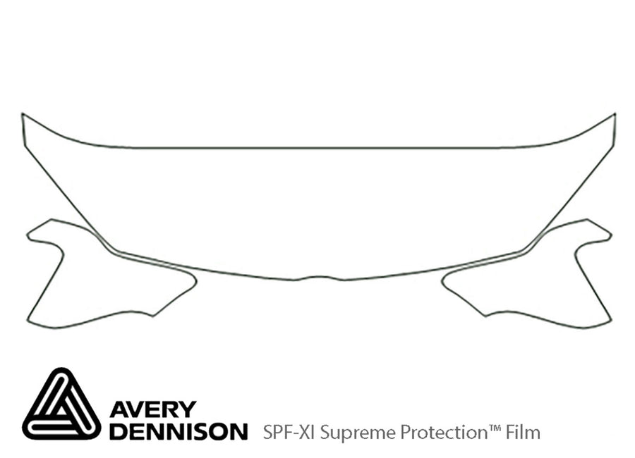 echo Avery Dennison Clear Bra Hood Precut PPF Diagram