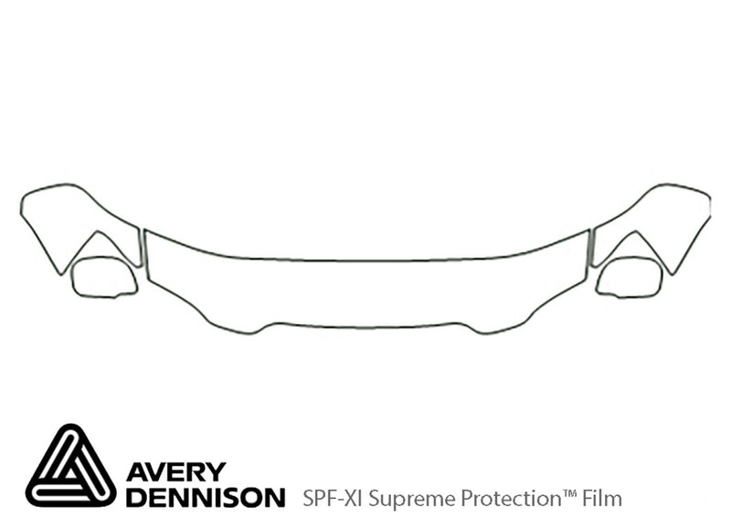 highlander Avery Dennison Clear Bra Hood Precut PPF Diagram