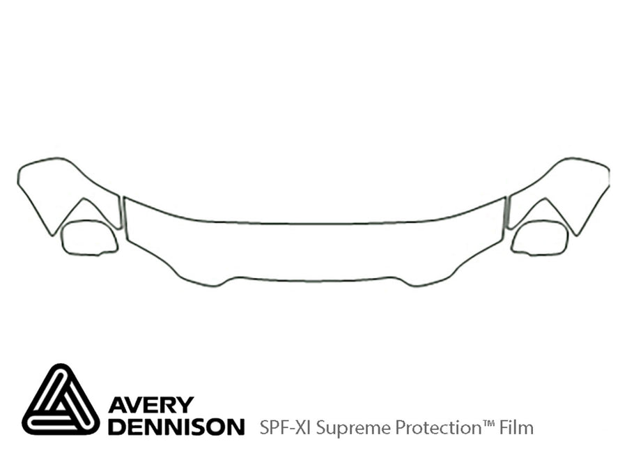 highlander Avery Dennison Clear Bra Hood Precut PPF Diagram