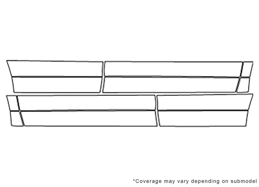 highlander 3M Clear Bra Door Cup Precut PPF Diagram