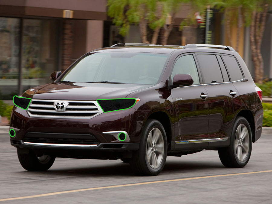 toyota highlander 2011-2013 Headlight Tint Location
