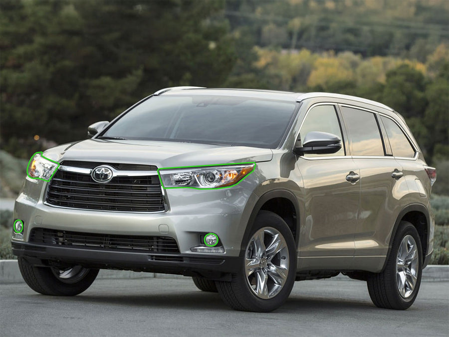toyota highlander 2014-2016 Headlight Protection Installation Location