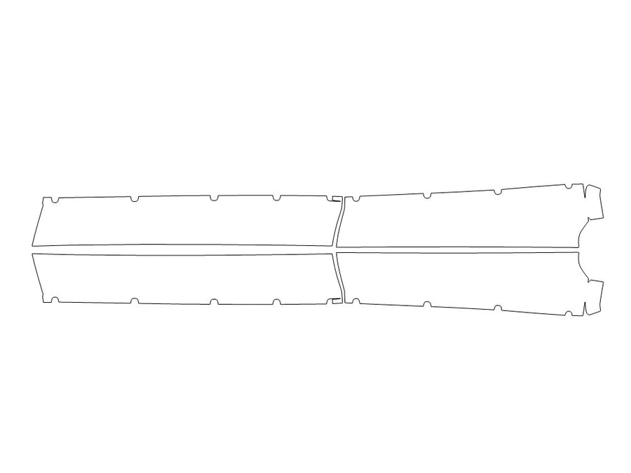 highlander 3M Clear Bra Door Cup Precut PPF Diagram