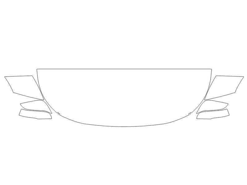highlander Avery Dennison Clear Bra Hood Precut PPF Diagram