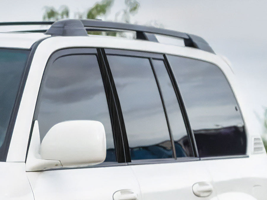 toyota land cruiser 1998-2007 Brushed Aluminum Black Pillar Cover Diagram