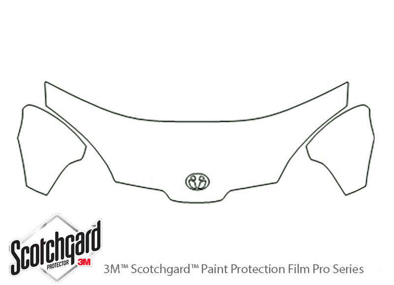 prius 3M Clear Bra Hood Precut PPF Diagram