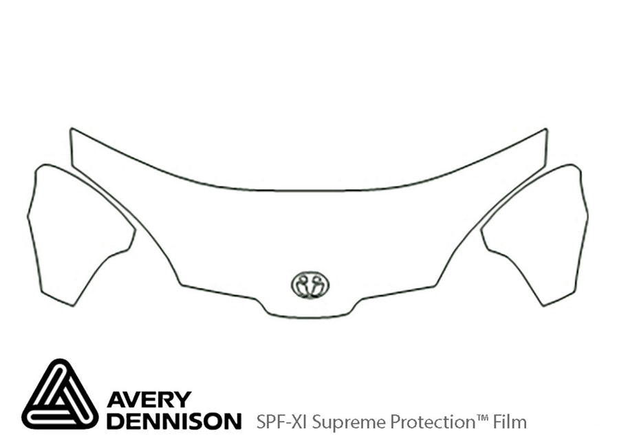 prius Avery Dennison Clear Bra Hood Precut PPF Diagram