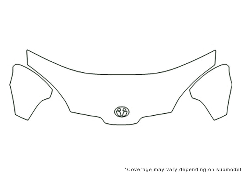 prius Avery Dennison Clear Bra Hood Precut PPF Diagram