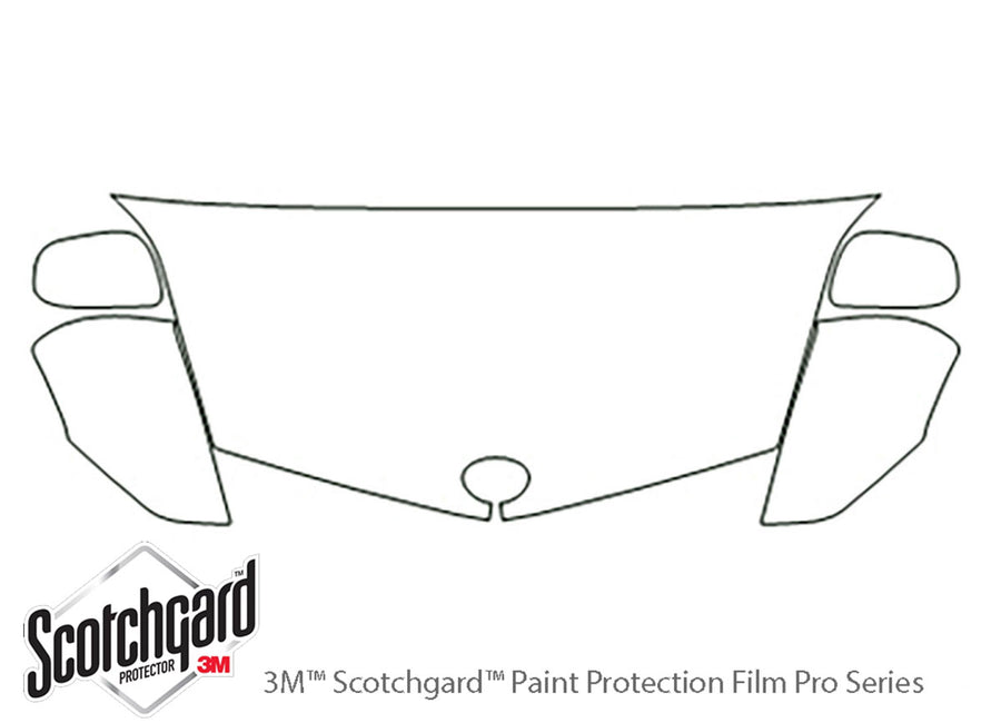 prius 3M Clear Bra Hood Precut PPF Diagram