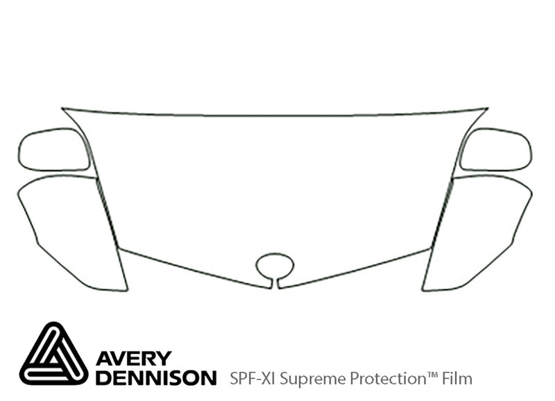 prius Avery Dennison Clear Bra Hood Precut PPF Diagram
