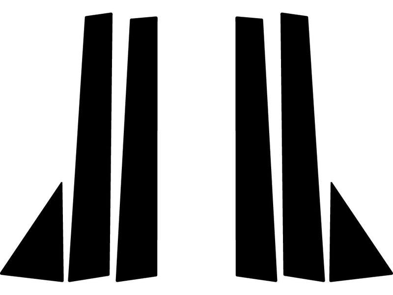 toyota prius 2004-2009 Brushed Aluminum Black Pillar Trim Diagram