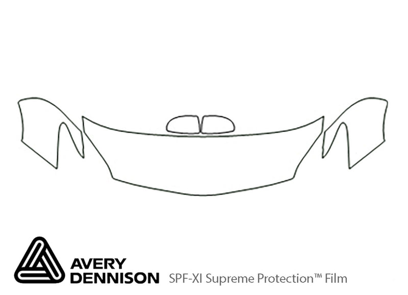 prius Avery Dennison Clear Bra Hood Precut PPF Diagram