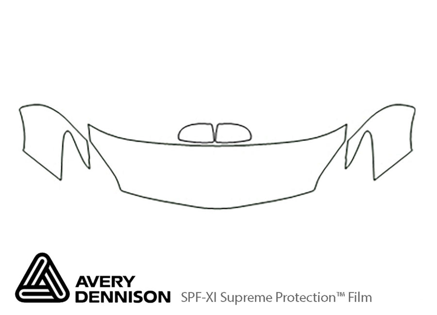 prius Avery Dennison Clear Bra Hood Precut PPF Diagram