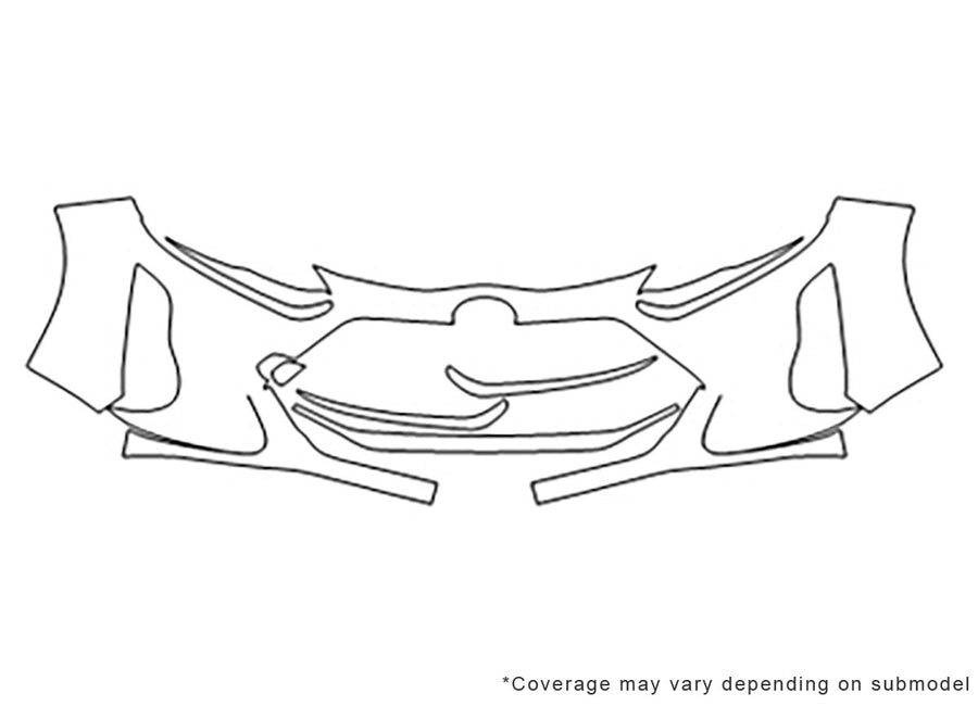 prius Avery Dennison Clear Bra Bumper Precut PPF Diagram