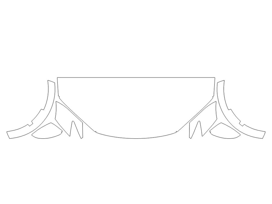 prius Avery Dennison Clear Bra Hood Precut PPF Diagram