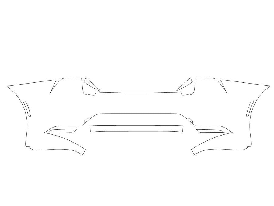prius Avery Dennison Clear Bra Door Cup Precut PPF Diagram