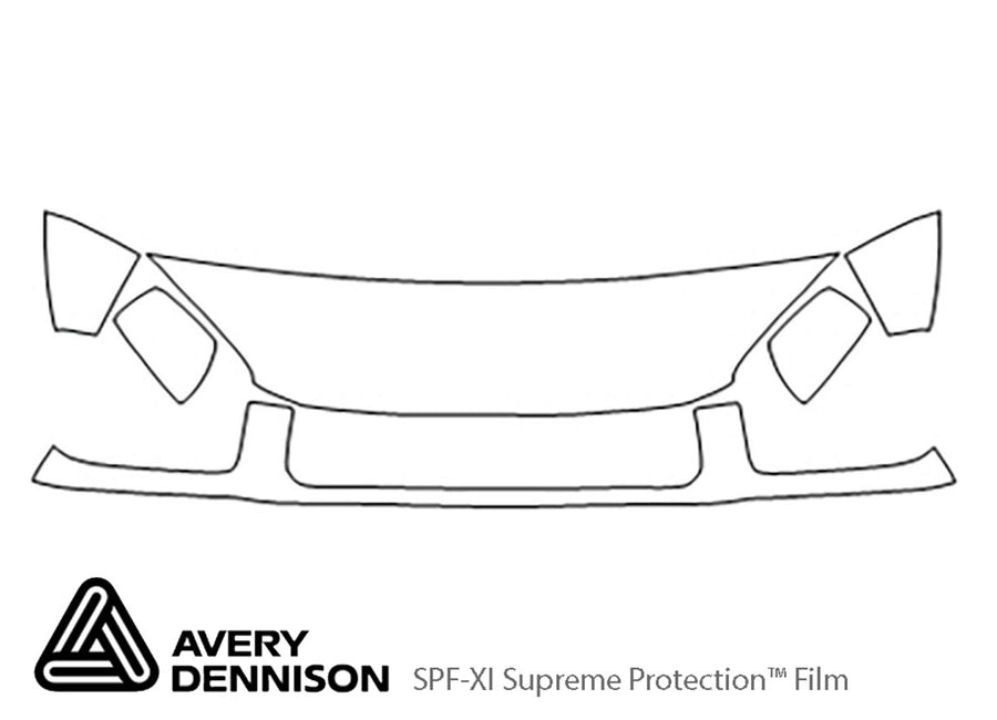rav4 Avery Dennison Clear Bra Hood Precut PPF Diagram