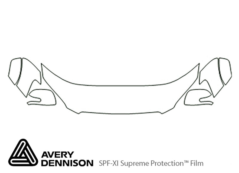 rav4 Avery Dennison Clear Bra Hood Precut PPF Diagram