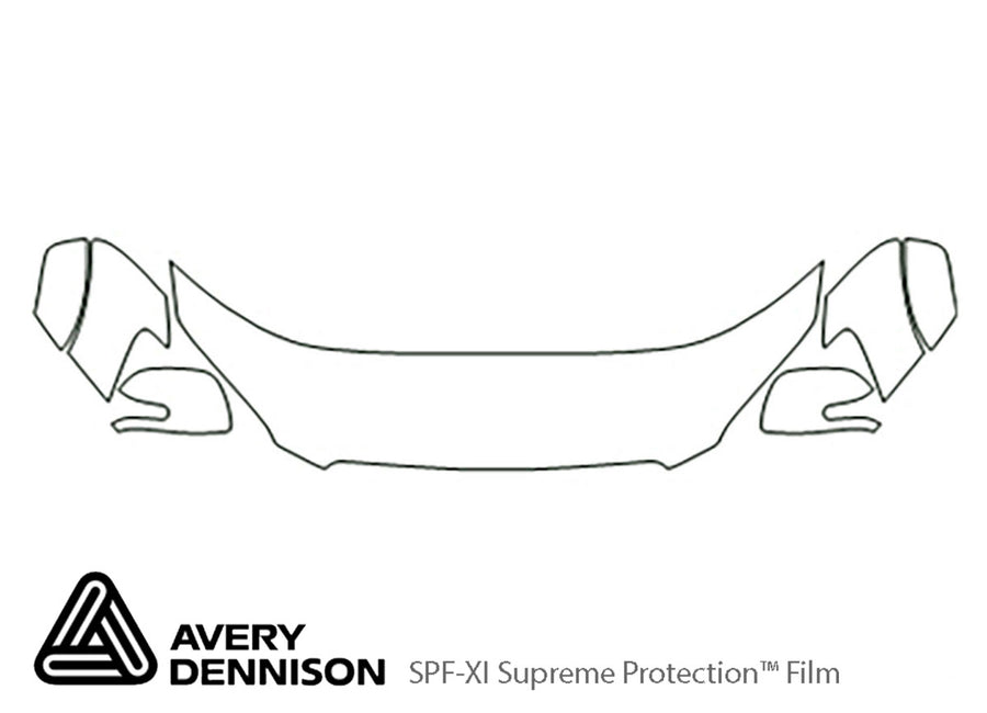 rav4 Avery Dennison Clear Bra Hood Precut PPF Diagram