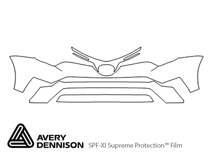rav4 Avery Dennison Clear Bra Bumper Precut PPF Diagram