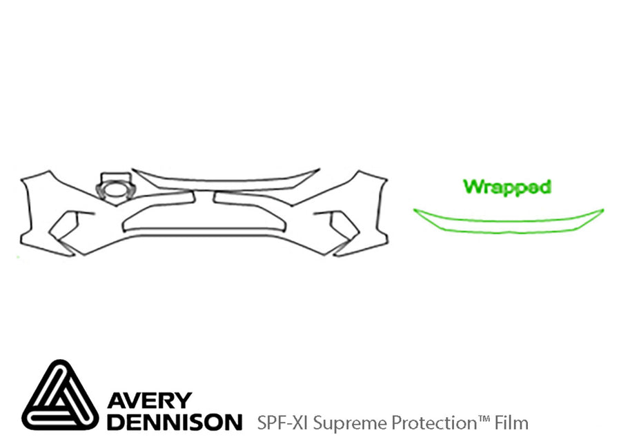 rav4 Avery Dennison Clear Bra Bumper Precut PPF Diagram