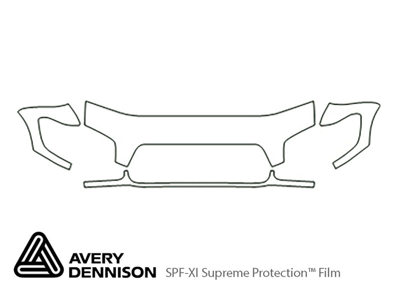 sequoia Avery Dennison Clear Bra Hood Precut PPF Diagram