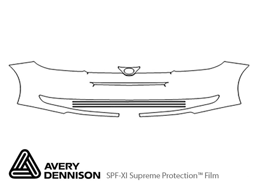sienna Avery Dennison Clear Bra Bumper Precut PPF Diagram
