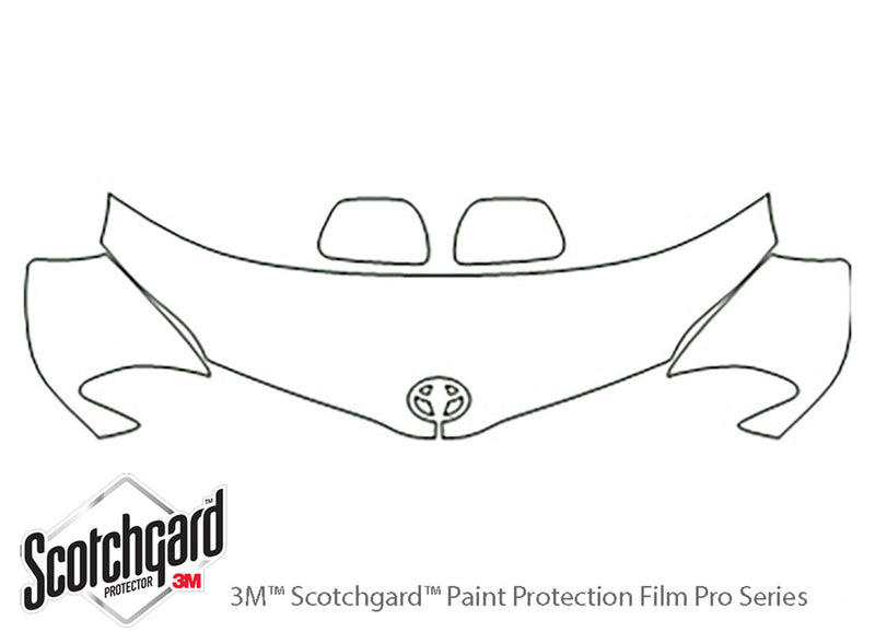 sienna 3M Clear Bra Hood Precut PPF Diagram