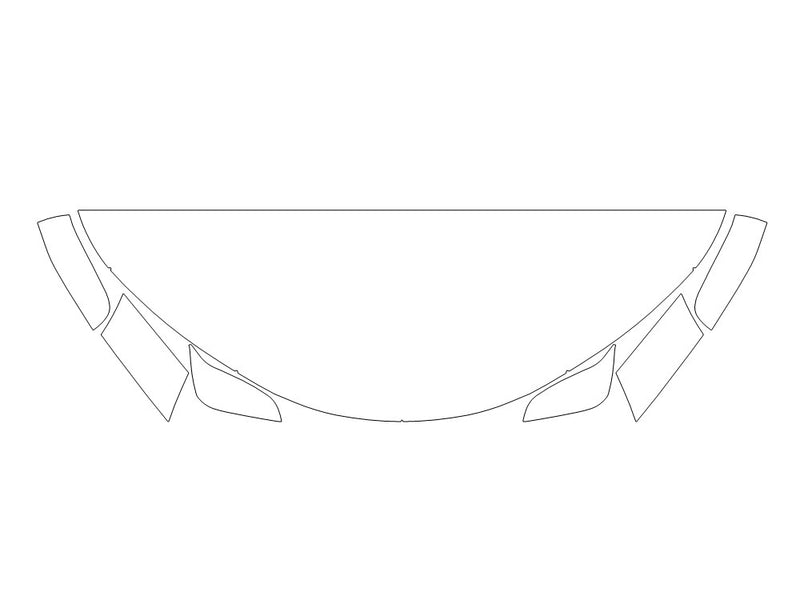 sienna 3M Clear Bra Hood Precut PPF Diagram