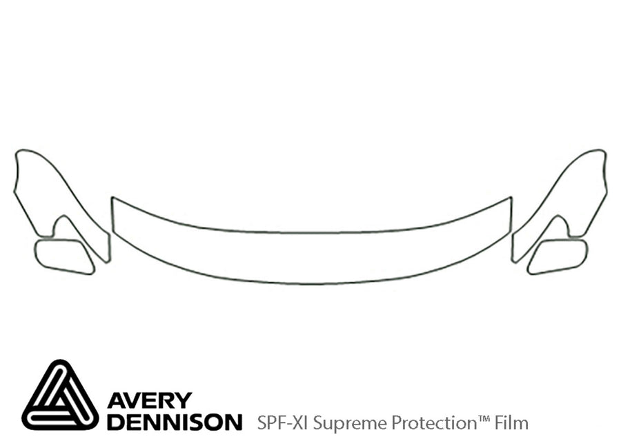 solara Avery Dennison Clear Bra Hood Precut PPF Diagram