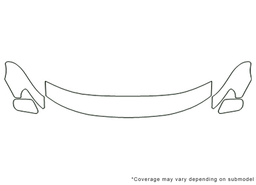 solara Avery Dennison Clear Bra Hood Precut PPF Diagram