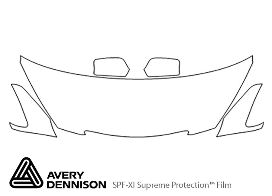 solara Avery Dennison Clear Bra Hood Precut PPF Diagram