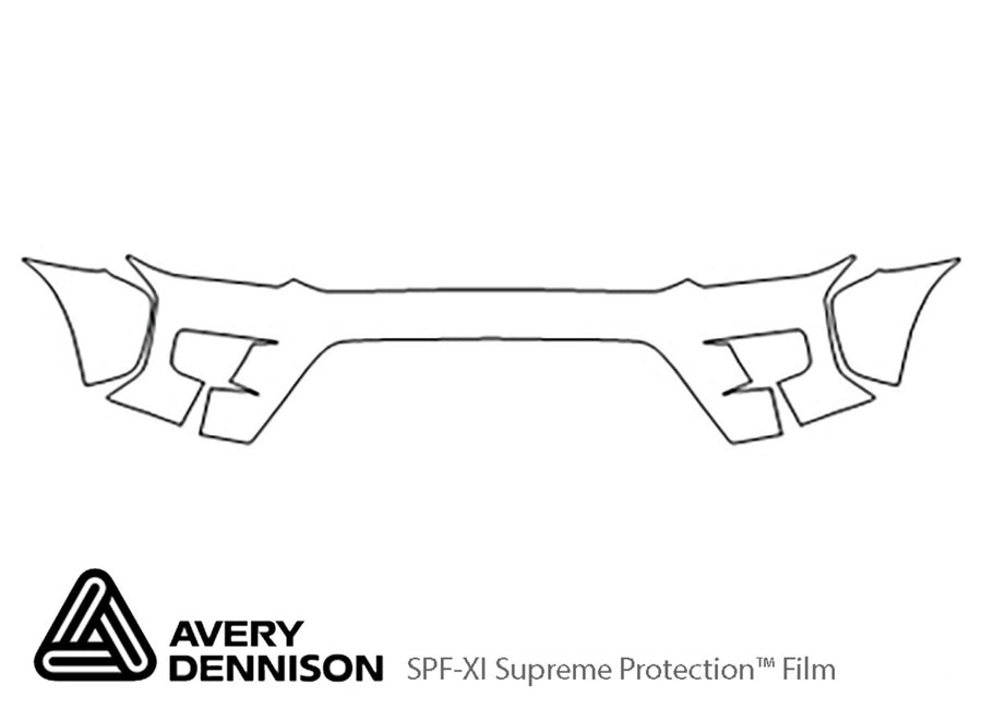 tacoma Avery Dennison Clear Bra Bumper Precut PPF Diagram