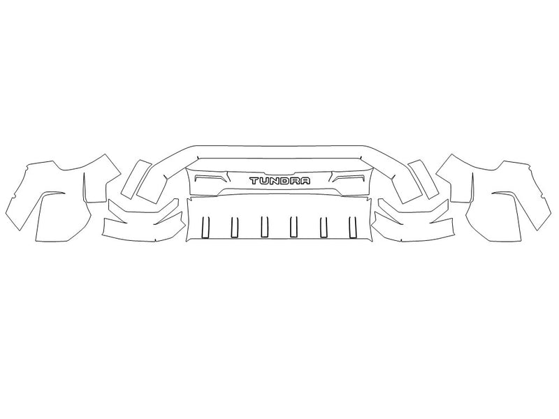 tundra 3M Clear Bra Bumper Precut PPF Diagram