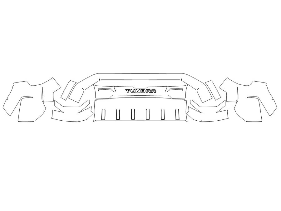 tundra 3M Clear Bra Bumper Precut PPF Diagram