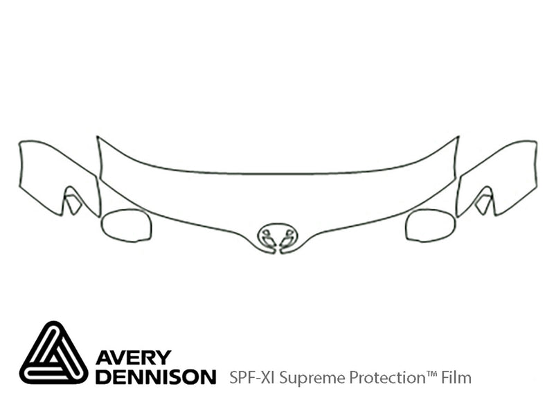 venza Avery Dennison Clear Bra Hood Precut PPF Diagram
