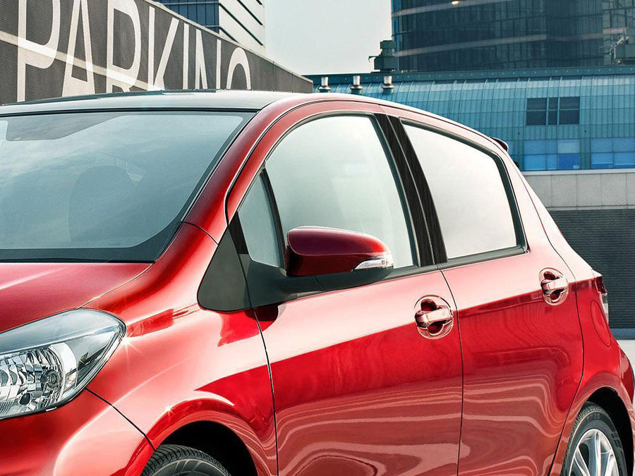 toyota yaris 2007-2014 (sedan) Brushed Aluminum Black Pillar Cover Diagram