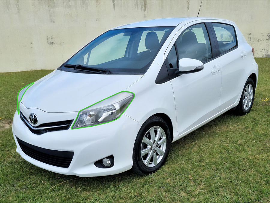 toyota yaris 2012-2014 (hatchback) Headlight Protection Installation Location