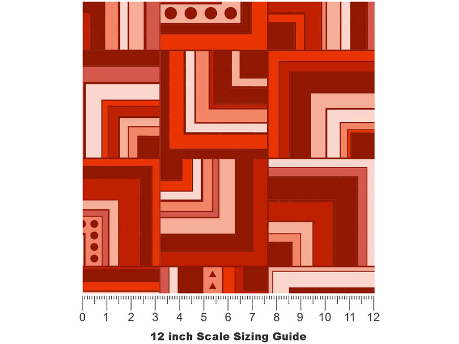 Trace Amounts Art Deco Vinyl Film Pattern Size 12 inch Scale~Rwraps Trace Amounts Art Deco Sizing Chart~2