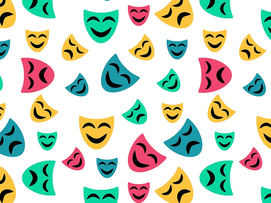 Tragedy and Comedy Movie Vinyl Wrap Pattern~Rwraps Series 914 Digitally Printed Vinyl Wrap~0