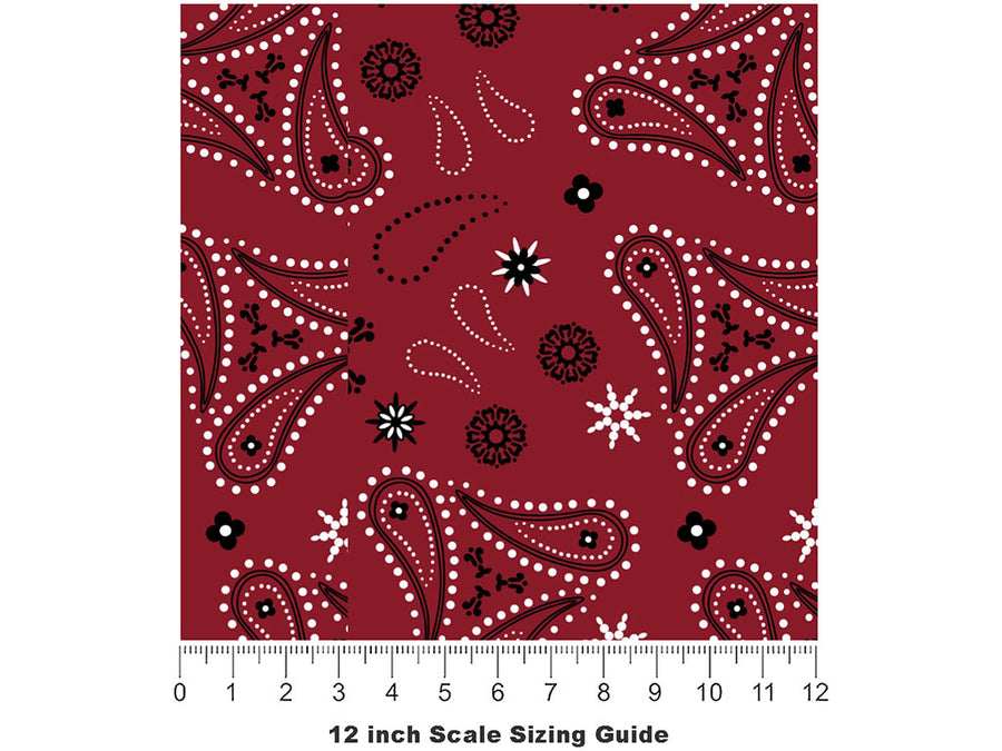 Triangle Territory Paisley Vinyl Film Pattern Size 12 inch Scale~Rwraps Triangle Territory Paisley Sizing Chart~2