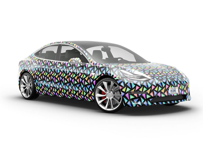 Triangular Melange Mosaic Vehicle Vinyl Wrap