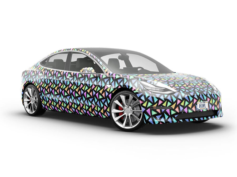 Triangular Melange Mosaic Vehicle Vinyl Wrap