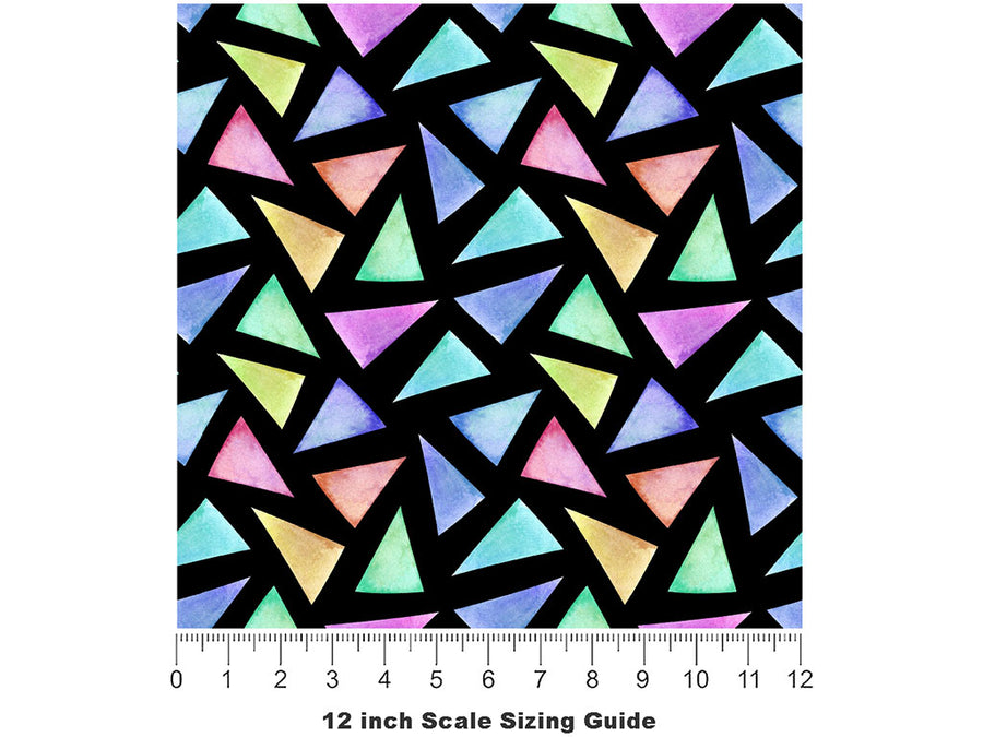 Triangular Melange Mosaic Vinyl Film Pattern Size 12 inch Scale~Rwraps Triangular Melange Mosaic Sizing Chart~2