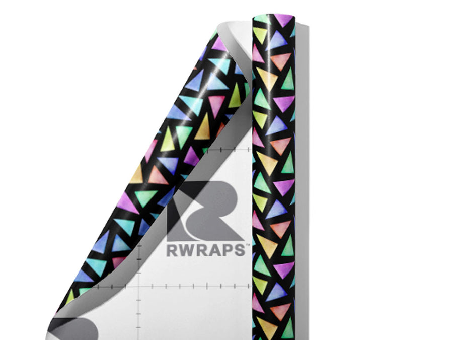 Triangular Melange Mosaic Wrap Film Sheets~Rwraps Series 914 Triangular Melange Mosaic Scrolled Sheet~3