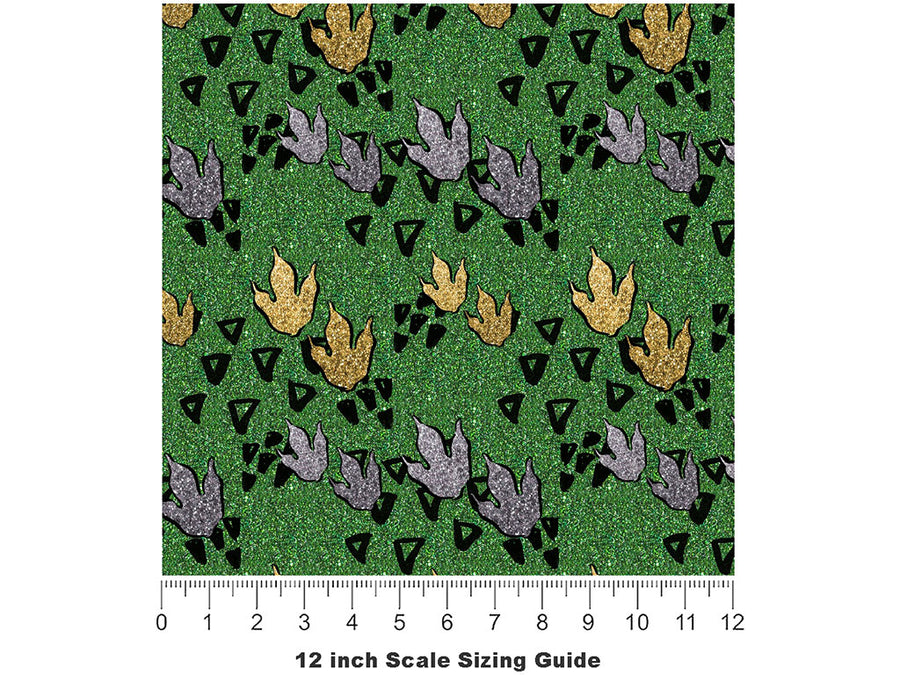 Triassic Tracks Dinosaur Vinyl Film Pattern Size 12 inch Scale~Rwraps Triassic Tracks Dinosaur Sizing Chart~2