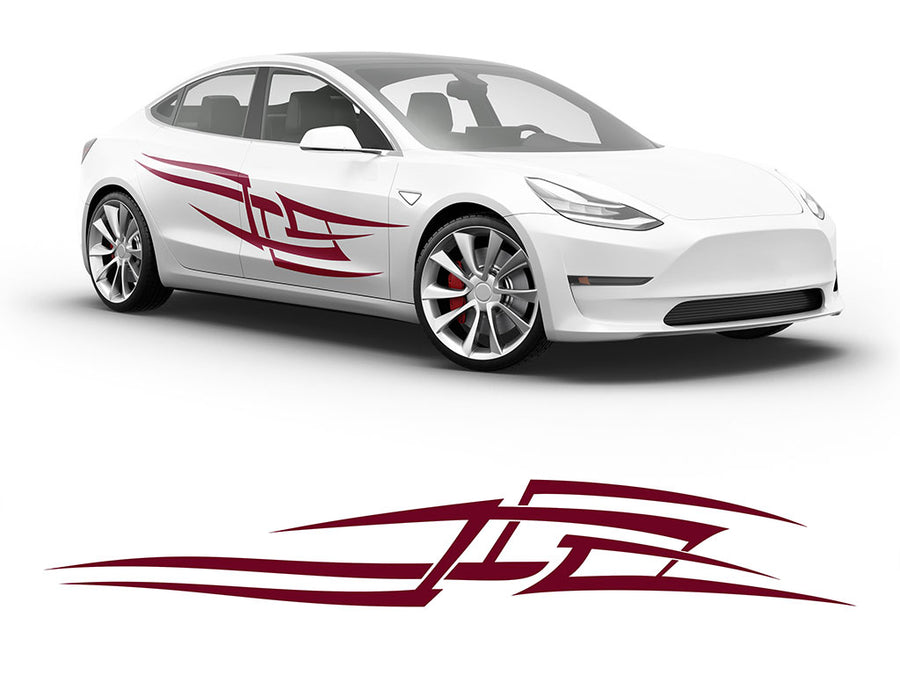 3M Burgundy Tribal Tattoo Body Graphic~Full Side Auto Decal Kit~0