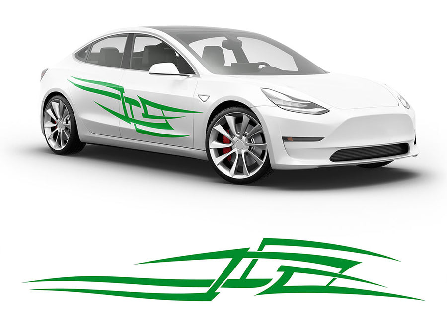 3M Bright Green Tribal Tattoo Body Graphic~Full Side Auto Decal Kit~0