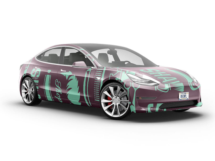 Trim Up Barber Vehicle Vinyl Wrap
