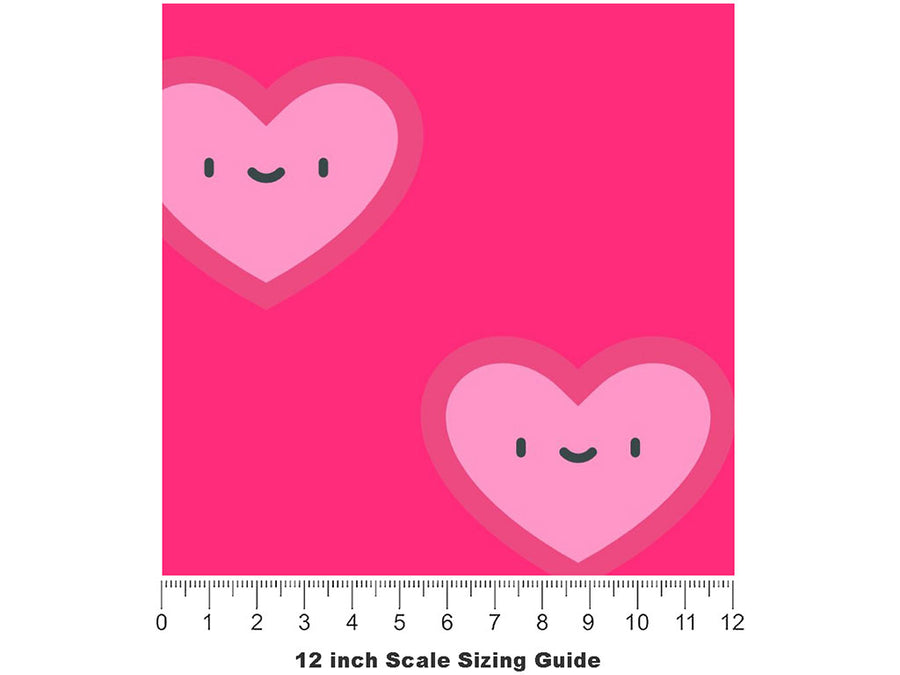 True Contentment Heart Vinyl Film Pattern Size 12 inch Scale~Rwraps True Contentment Heart Sizing Chart~2